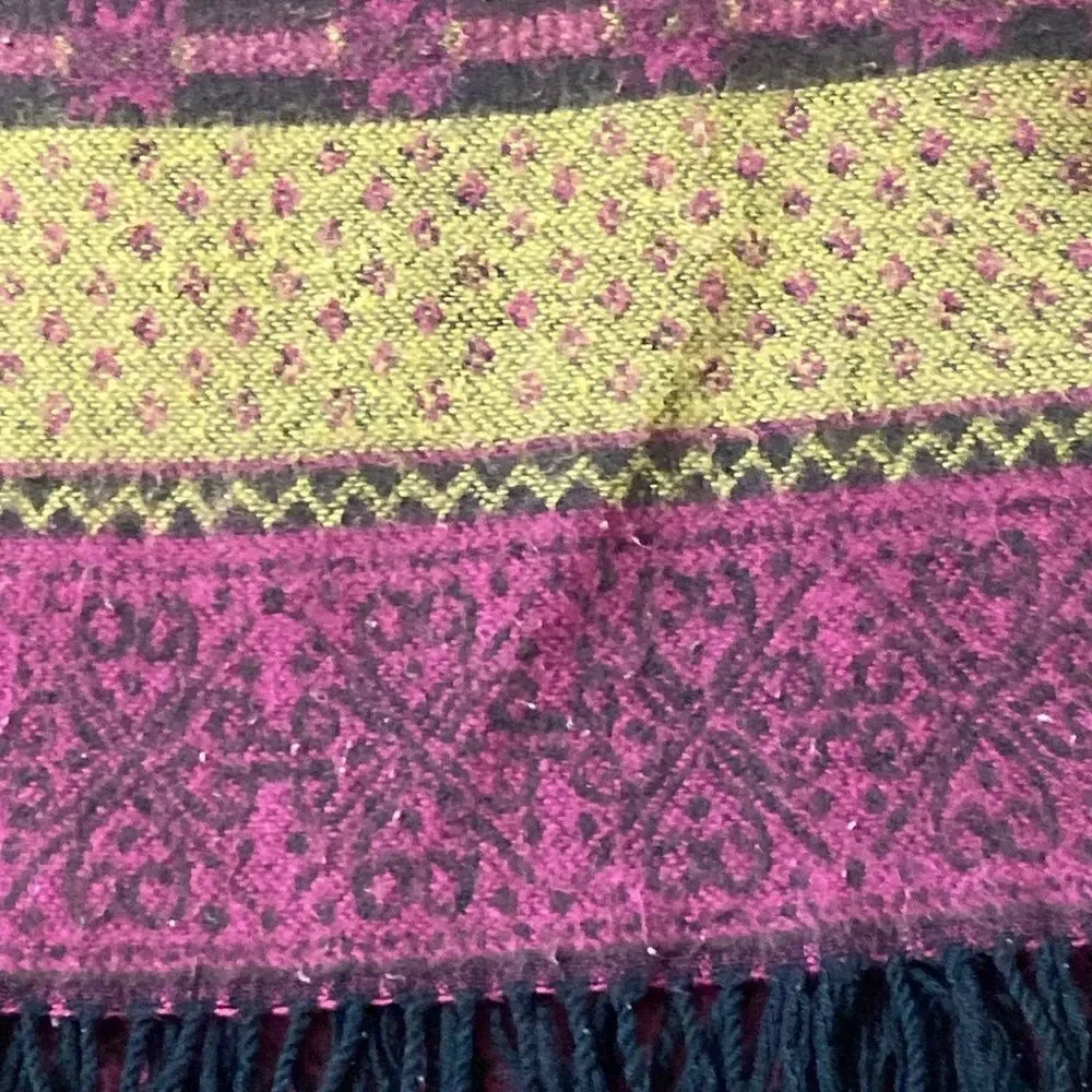 Vintage  Scarf Size 120X12” Burgundy